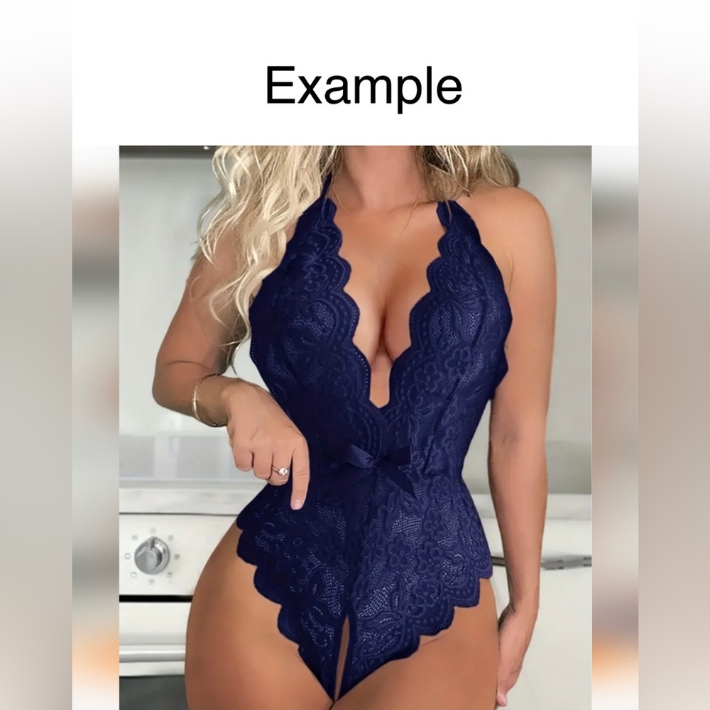Sapphire Lace Sexy Deep V Lingerie